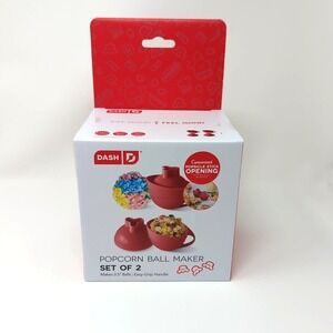 DASH Popcorn Ball Maker Red Set of 2 Easy Grip Handle Brand New In Box Holiday